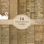 Printable Vintage Newspaper Ephemera Paper Pack Old Paper Junk Journal Papers Scrapbook Digital Download Etsy
