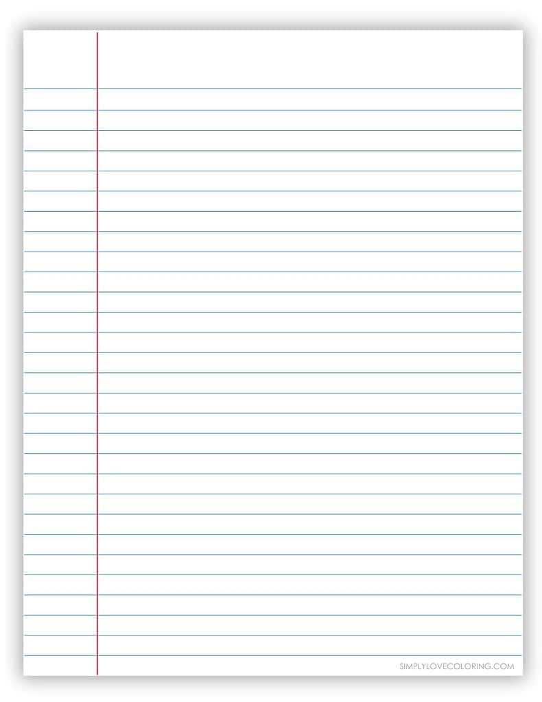 printable lined paper wide ruled