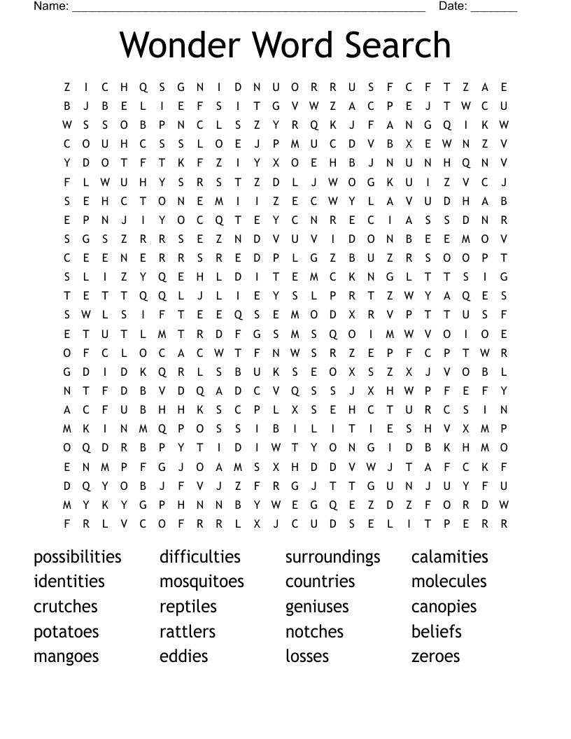 Printable Wonderword Puzzles Printable Party Favors Printable Wonderword Puzzles Printable Party Favors