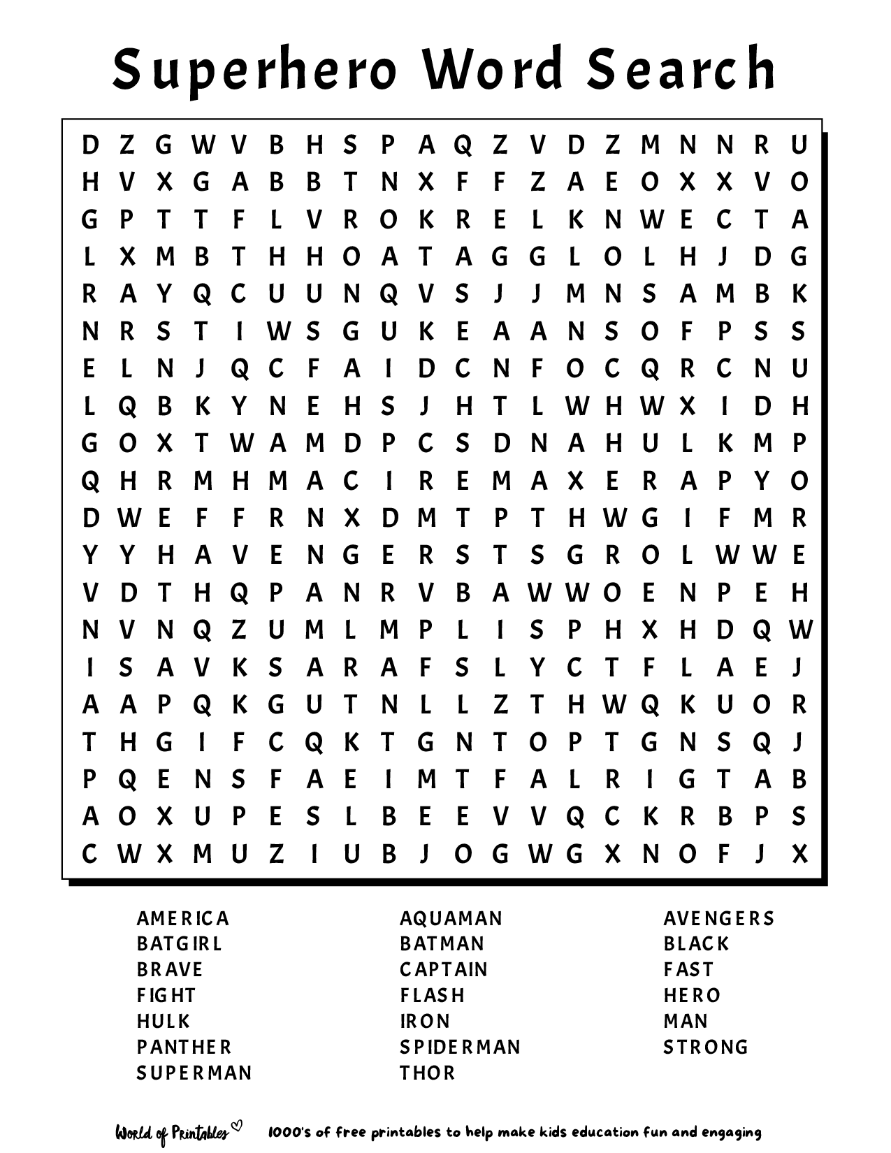 printable word search puzzles for teenagers