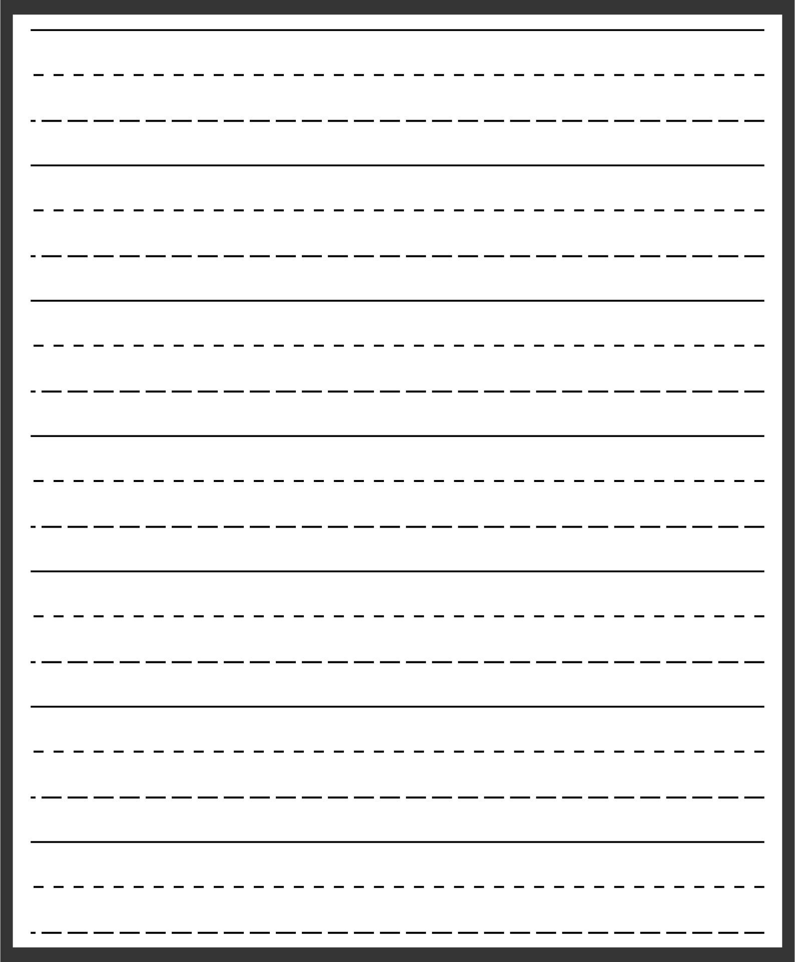 kindergarten lined paper printable