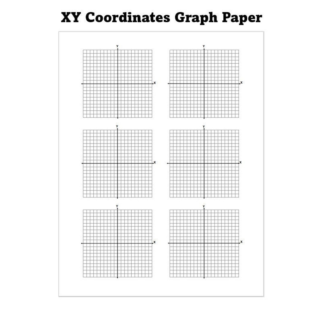 Printable X Y Coordinates Graph Paper PDF File Instant Download Etsy