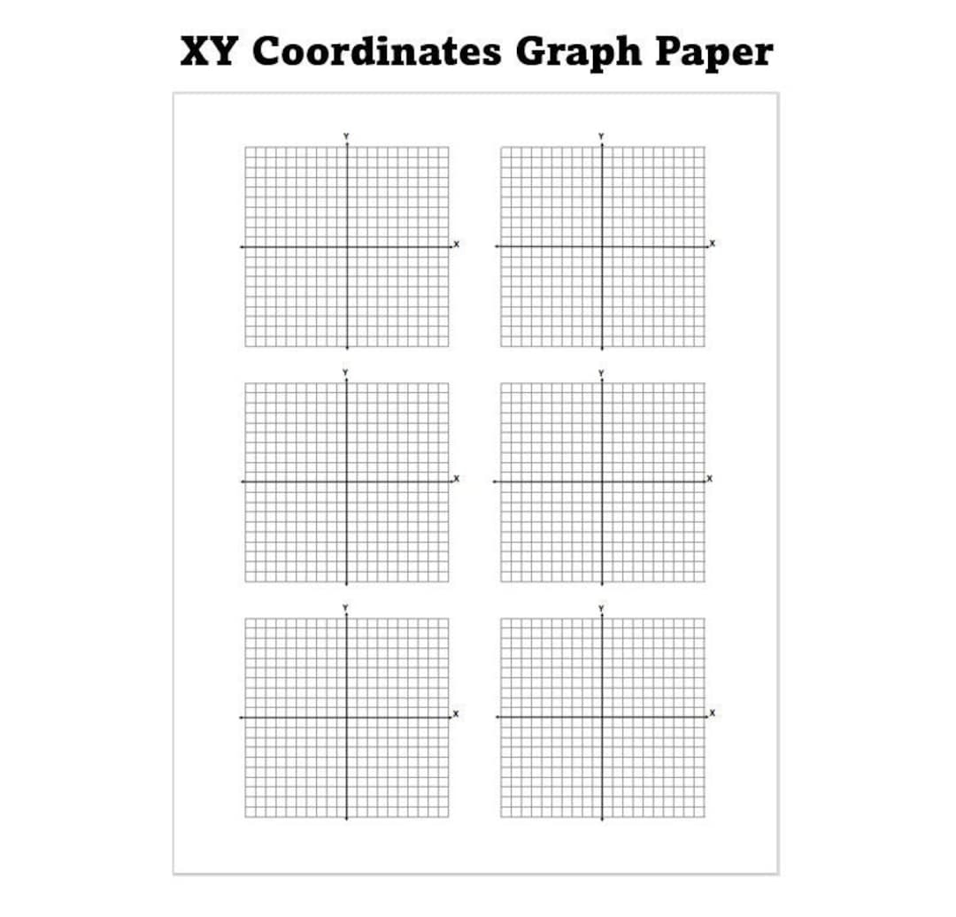 Printable X Y Coordinates Graph Paper PDF File Instant Download Etsy