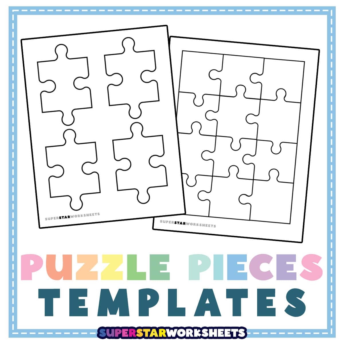 Puzzle Piece Template Superstar Worksheets