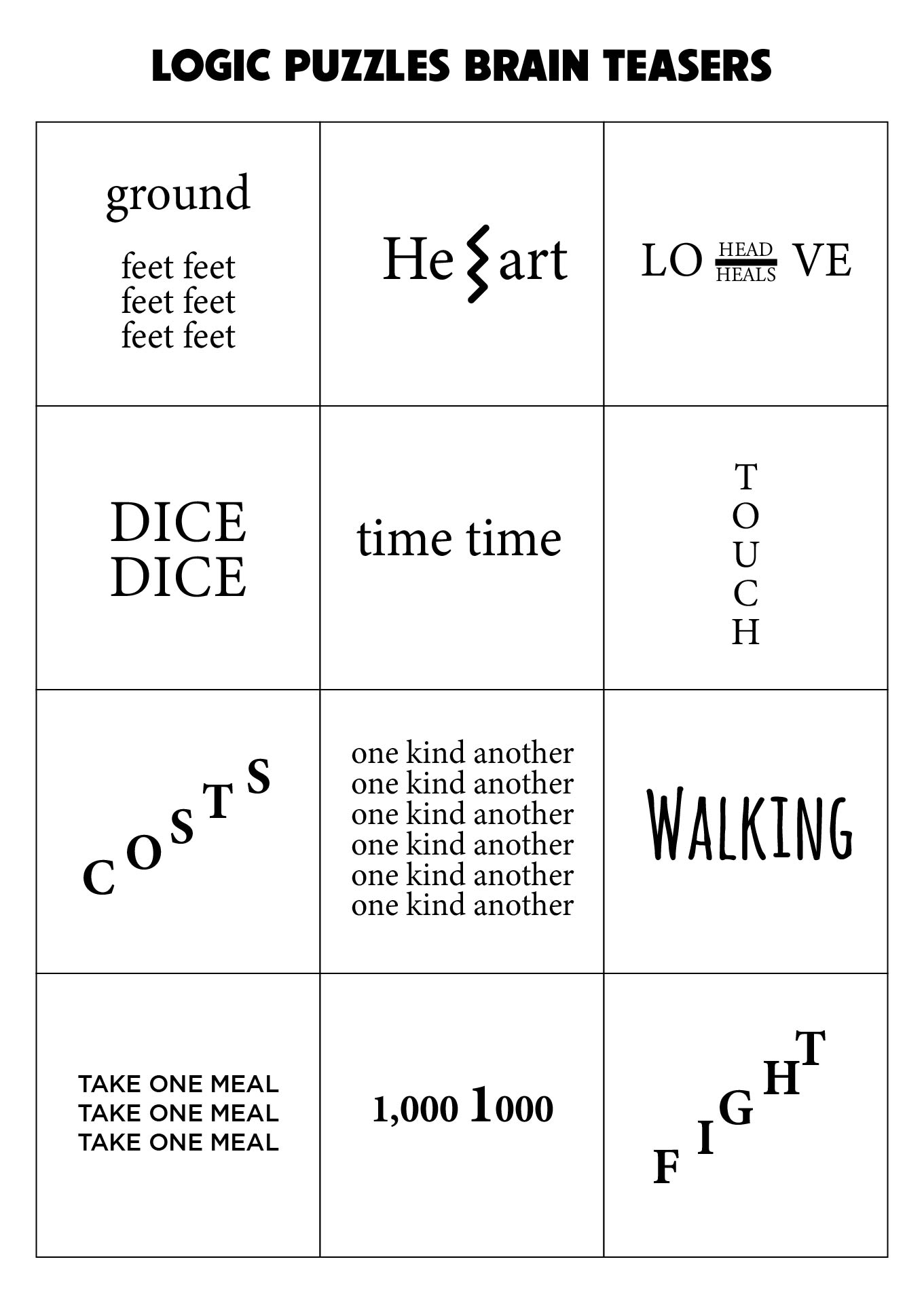 printable brain teasers and puzzles