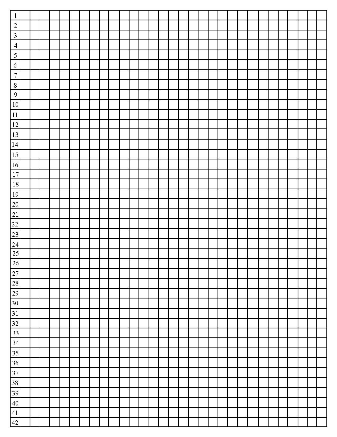Quarter inch Graph Paper With Line Numbers Etsy
