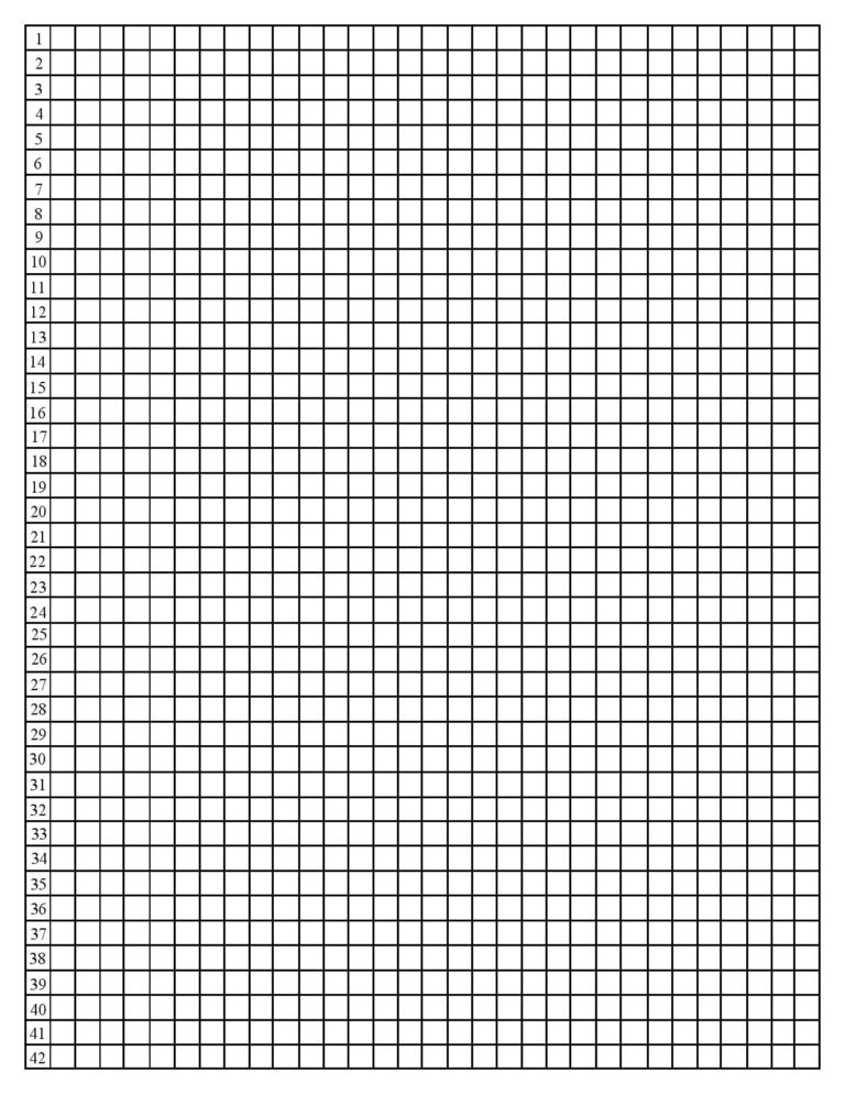 Quarter inch Graph Paper With Line Numbers Etsy