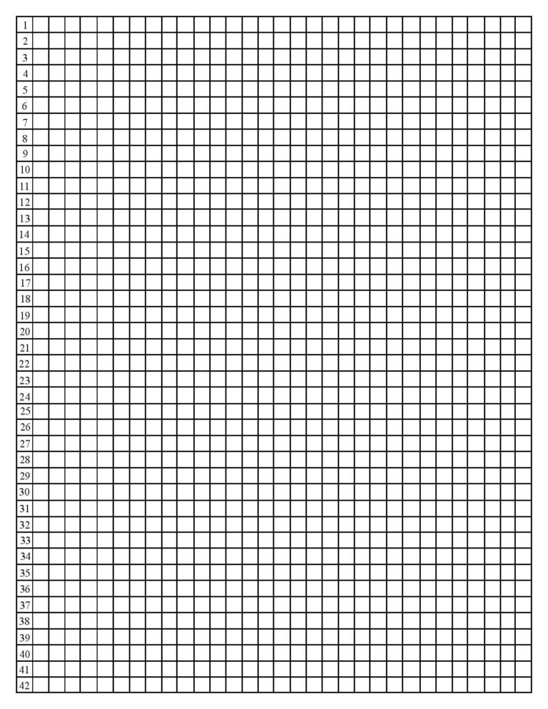 Quarter inch Graph Paper With Line Numbers Etsy