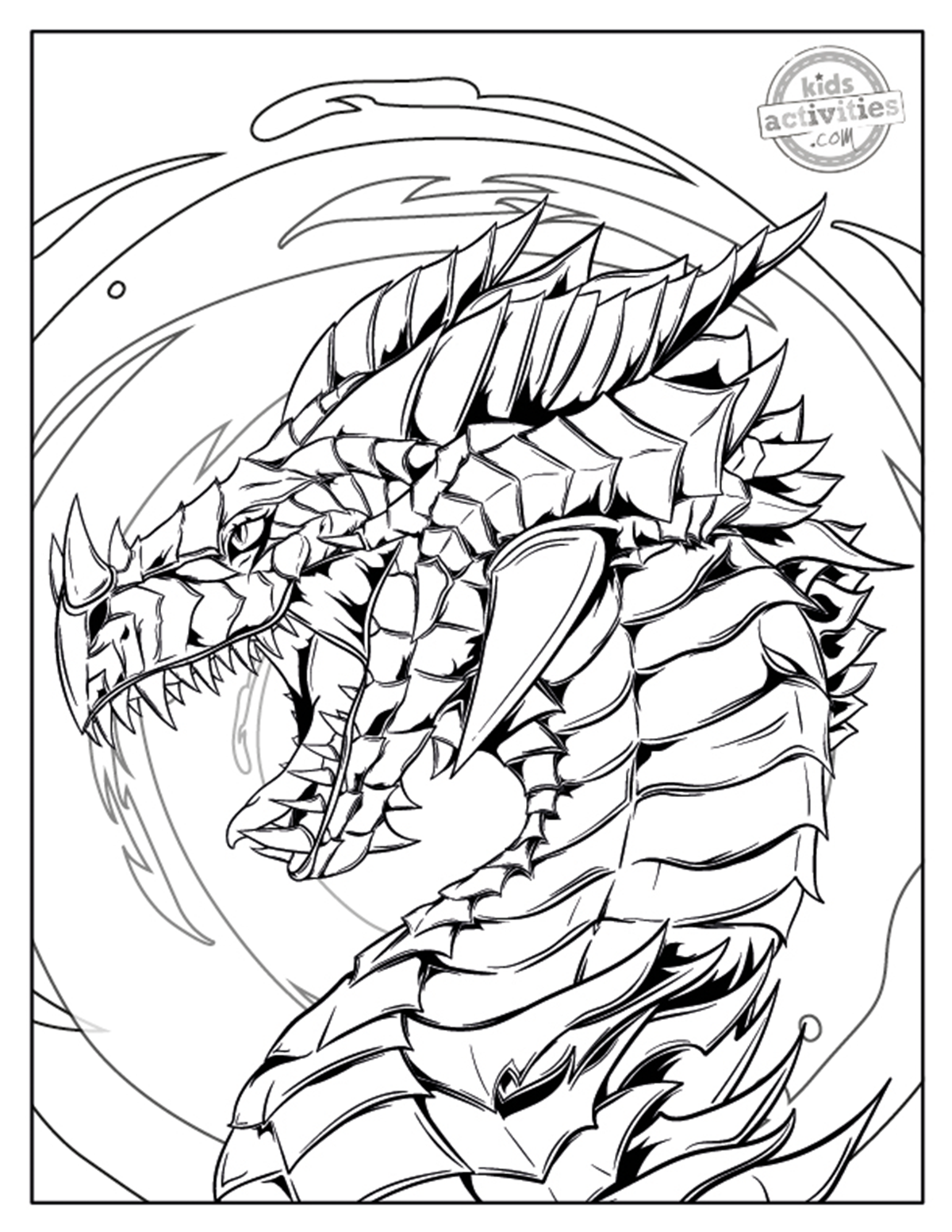 printable dragon pictures to color