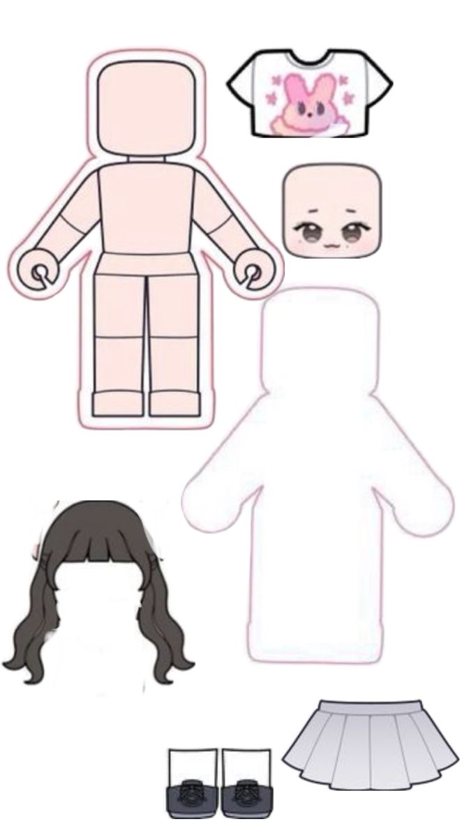 Roblox Girl Paper Dolls Paper Doll Printable Templates Paper Doll Template