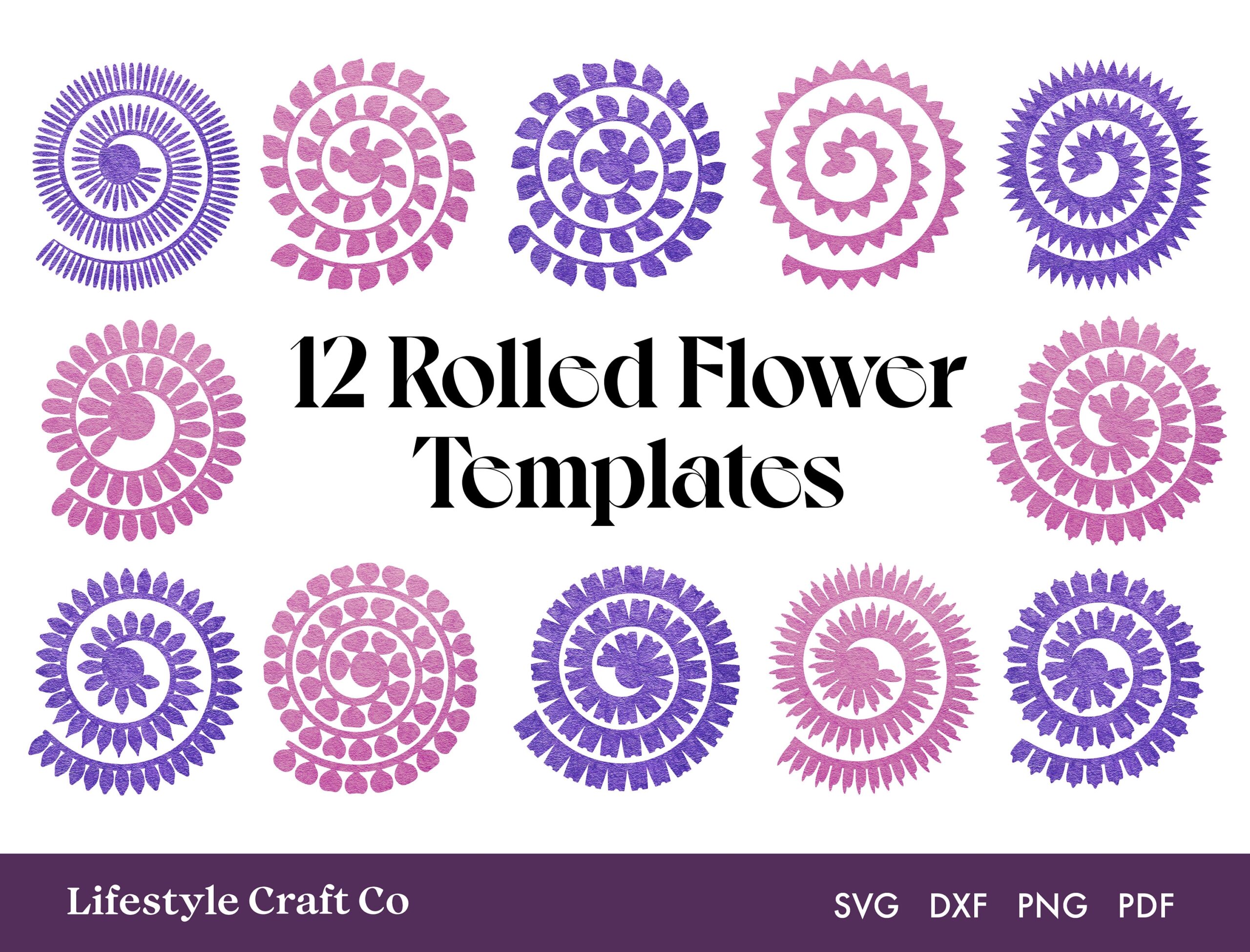 Rolled Flower SVG 3D Flower Template Rolled Paper Flower SVG Paper Flowers Template Silhouette And Cricut Cut Files Etsy