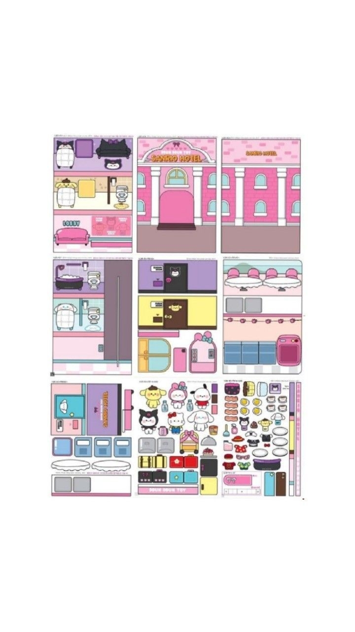 Sanrio Hotel Paper Doll House Paper Dolls Paper Toy Printable