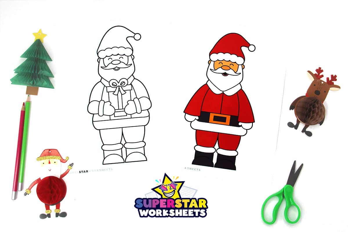 Santa Template Superstar Worksheets