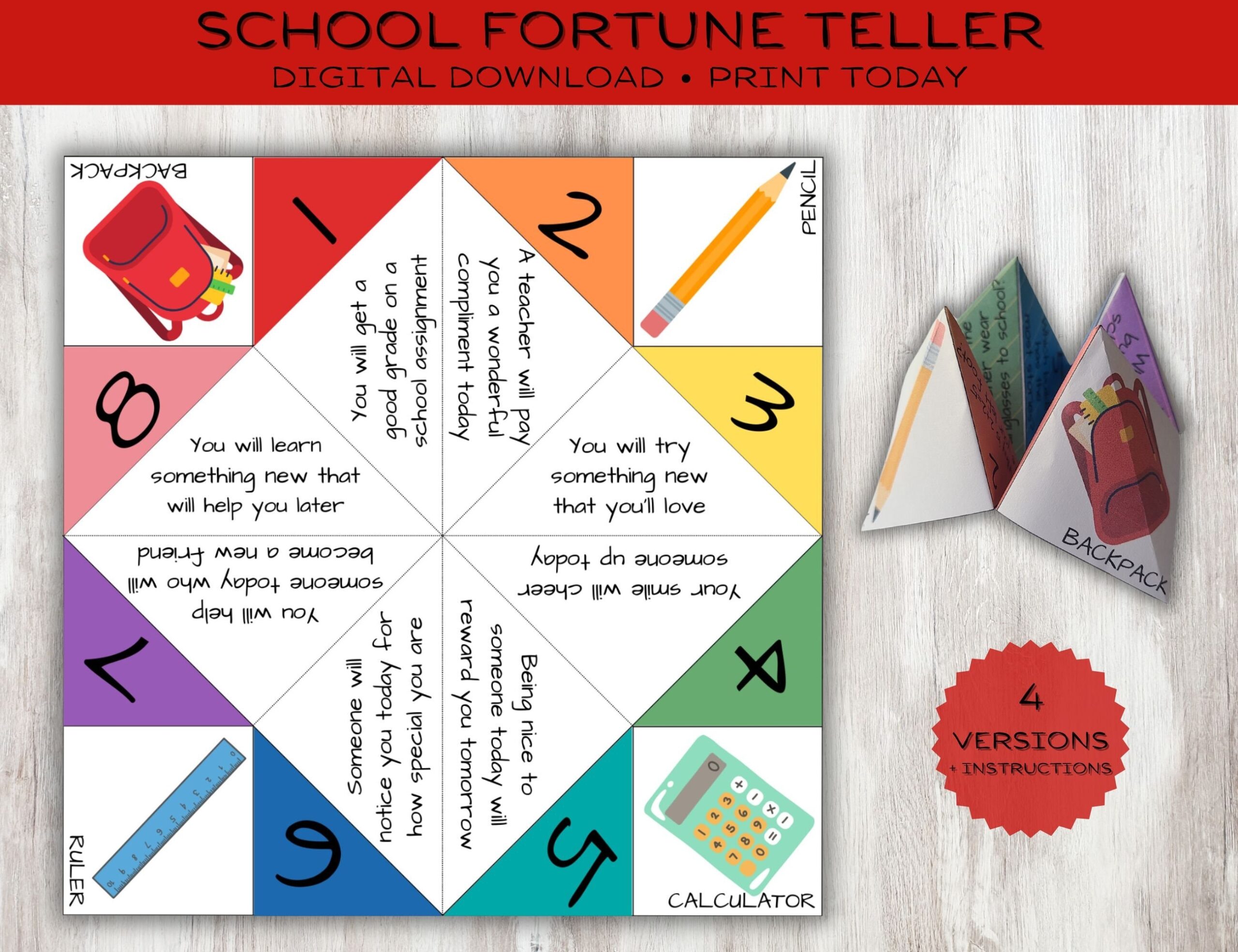 paper fortune teller printable