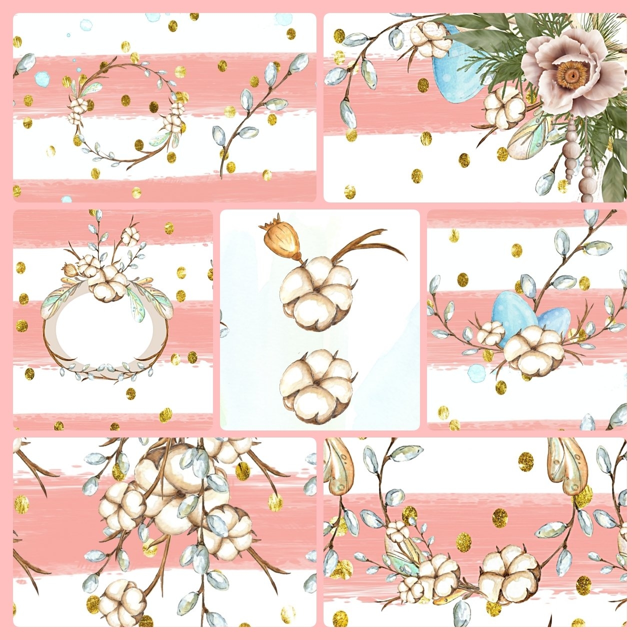 Scrapbook Paper Collection Pink Stripes And Cotton Card Making Crafts
