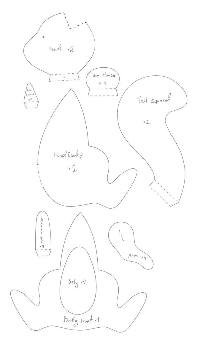 template free printable animal sewing pattern
