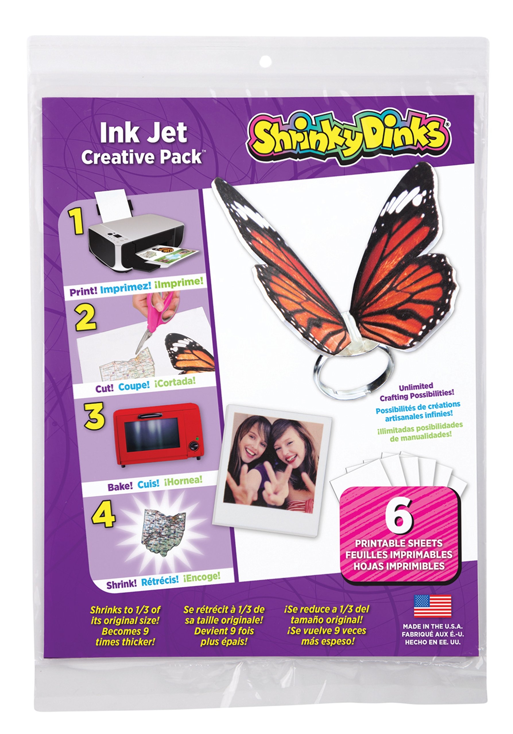 Shrinky Dinks 6 Sheet Inkjet Printer Creative Pack For Crafting