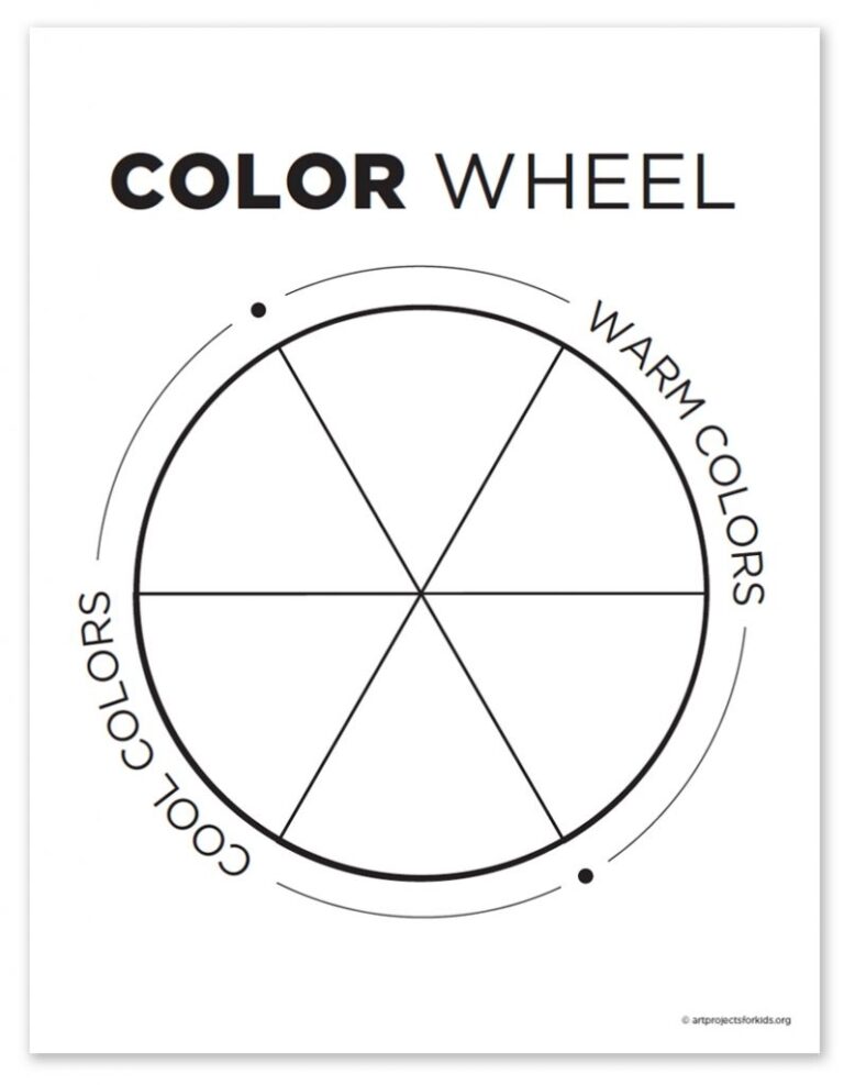 Simple Primary Color Wheel Art Project Worksheet For Elementary Kids