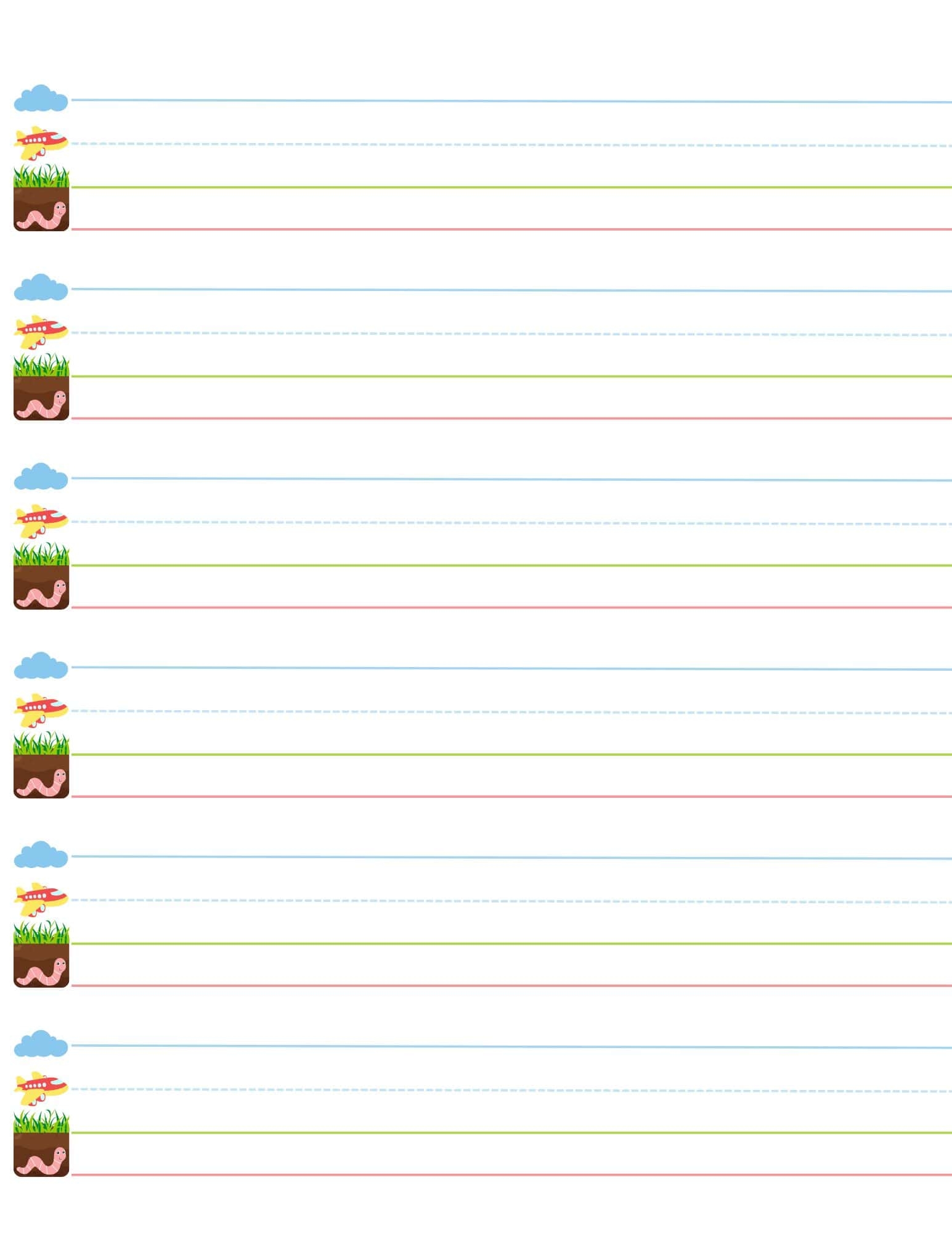 Sky Plane Grass Worm Paper Free Printable 