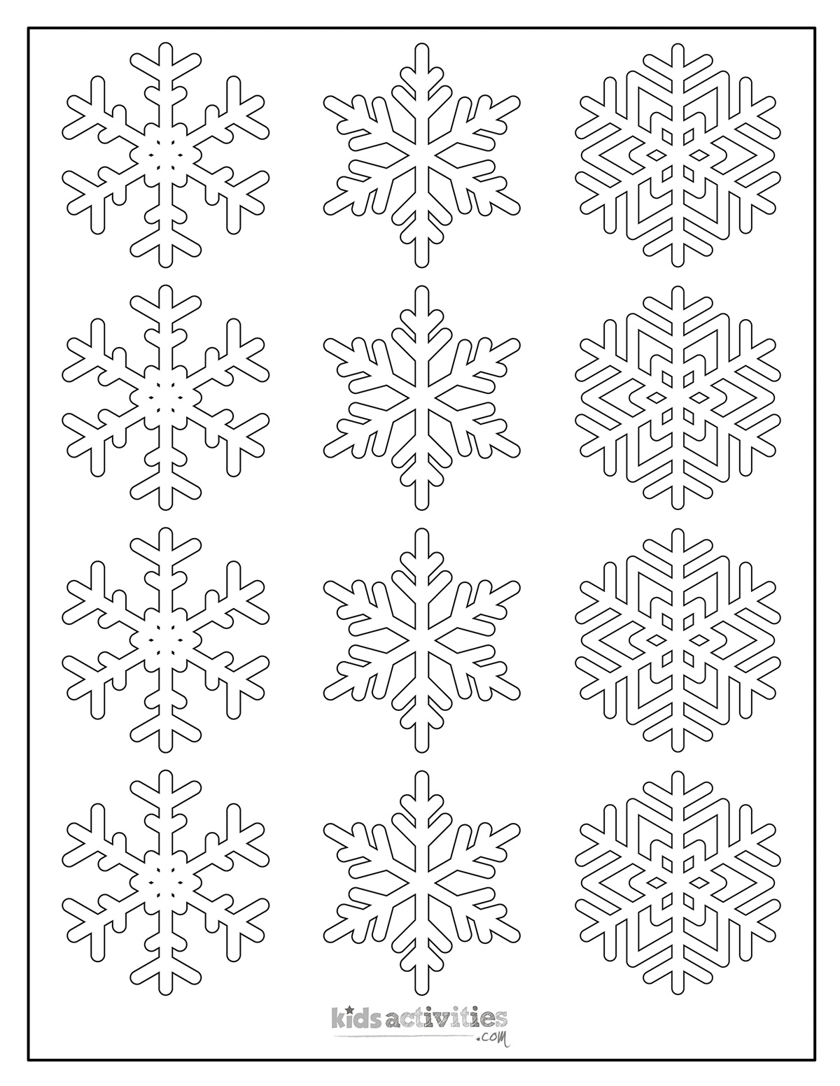 Snowflake Template For Many Snowflake Crafts Kids Activities Blog