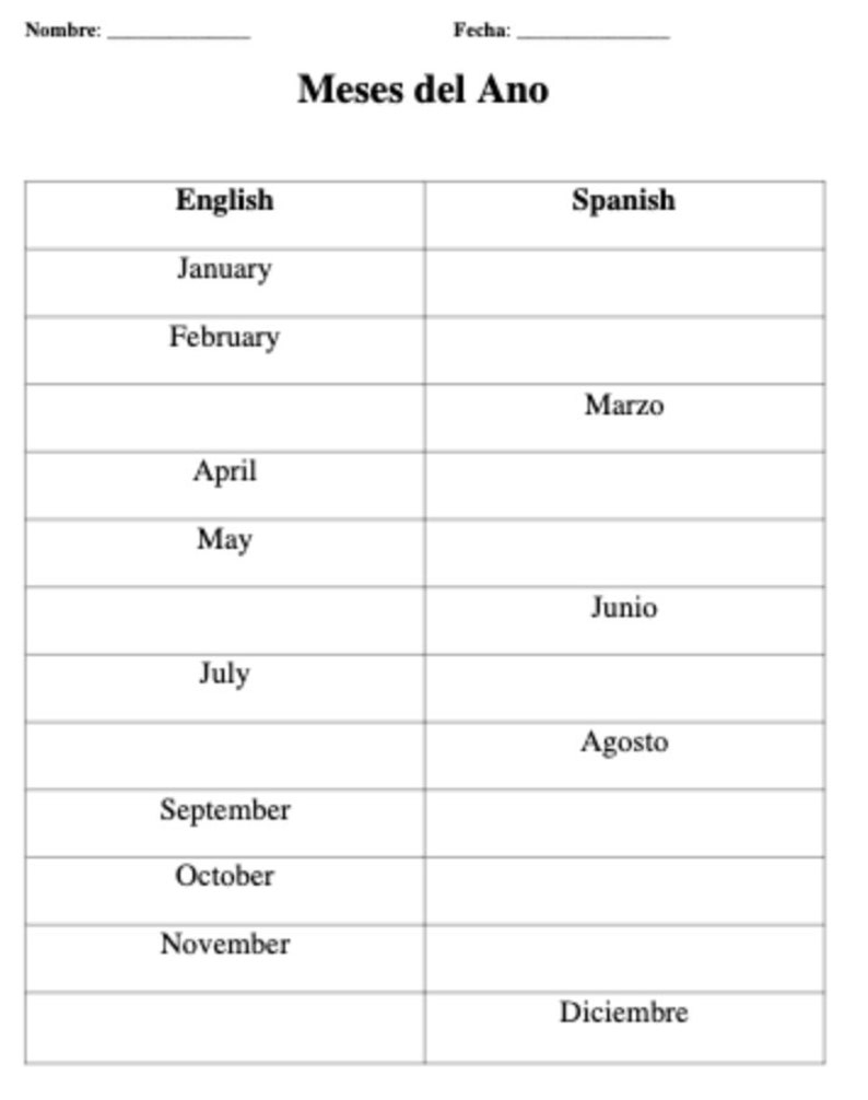 printable spanish worksheets for beginners pdf
