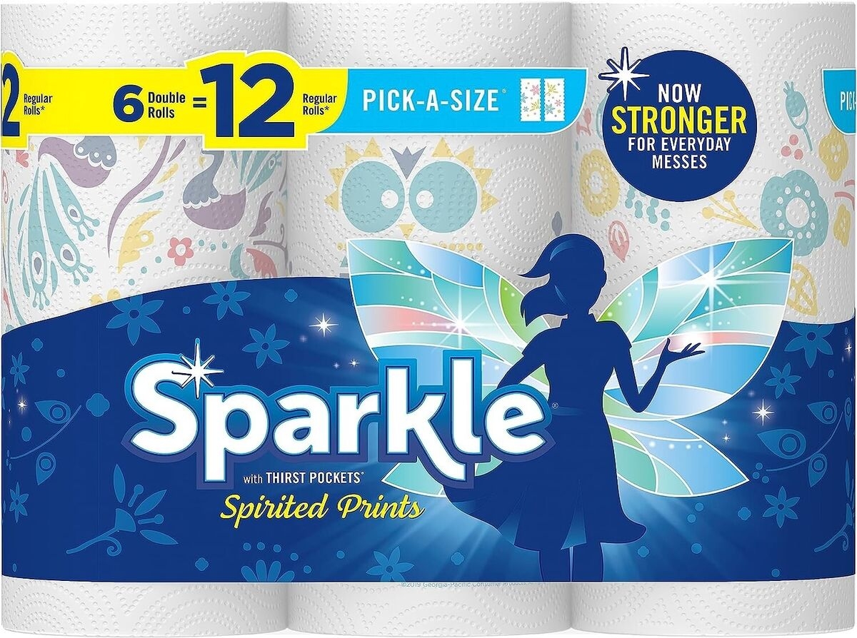 Sparkle Pick A Size Paper Towels Spirited Prints 6 Double Rolls 12 Regular EBay