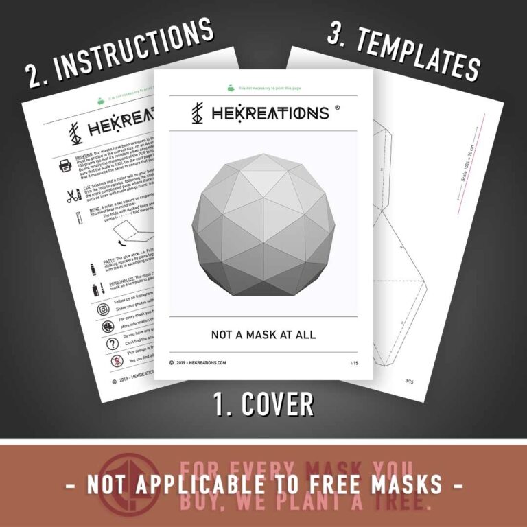 Sphere Mask Printable Template Papercraft PDF Pattern
