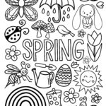Spring Coloring Page Etsy