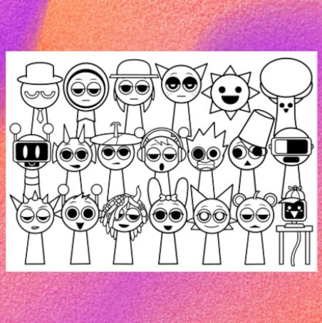 sprunki coloring pages printable