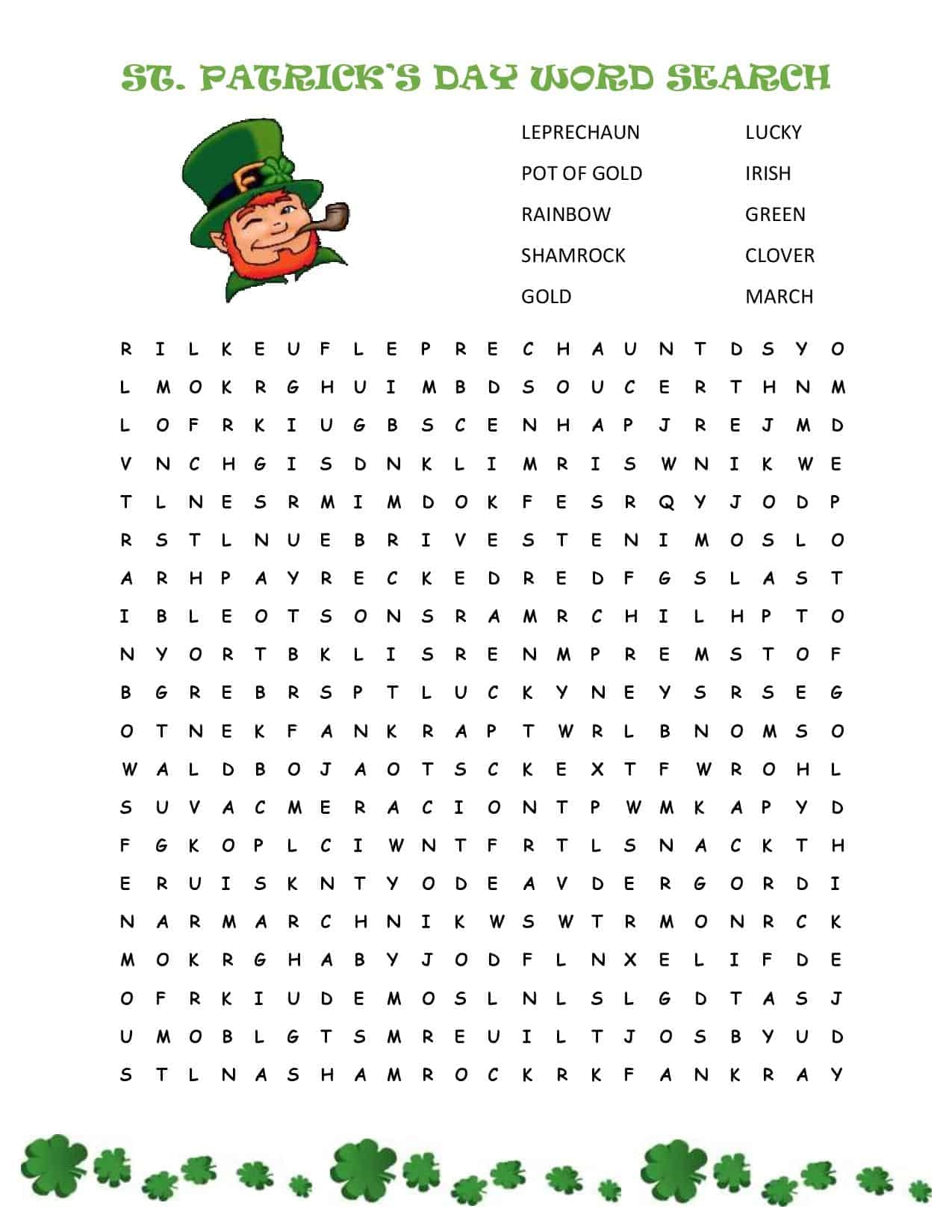 St Patrick s Day Word Search free Printable Cook Craft Love  St Patrick s Day Word Search free Printable Cook Craft Love