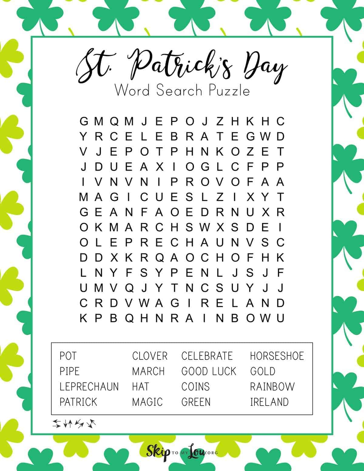 St Patrick s Day Word Search Skip To My Lou St Patrick s Day Word Search Skip To My Lou