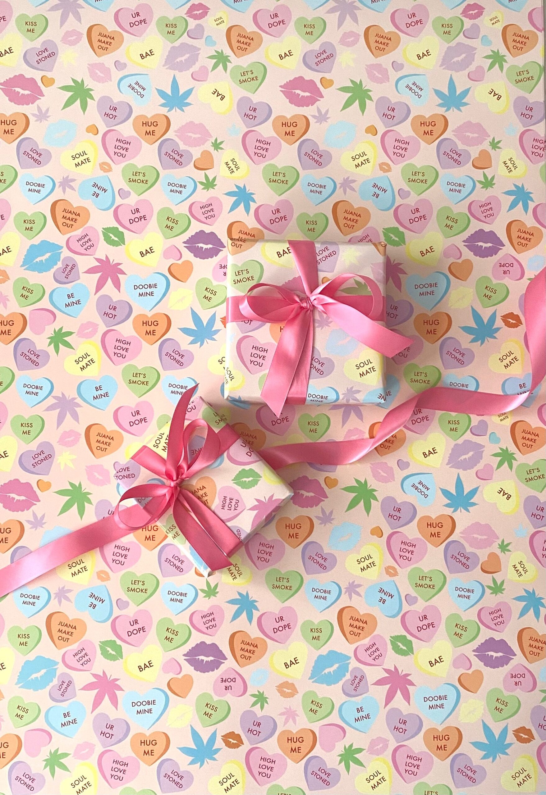 Stoner Candy Hearts Weed Wrapping Paper qty 1 Sheet Weed Valentines Day Gifts Weedbox Set For Women Marijuana Gift Wrap Weed Gifts Etsy