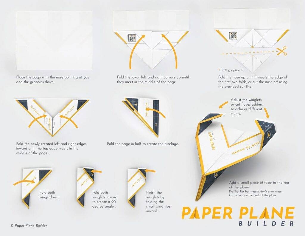 Stunt Jet Paper Airplane Template Details And Instructions