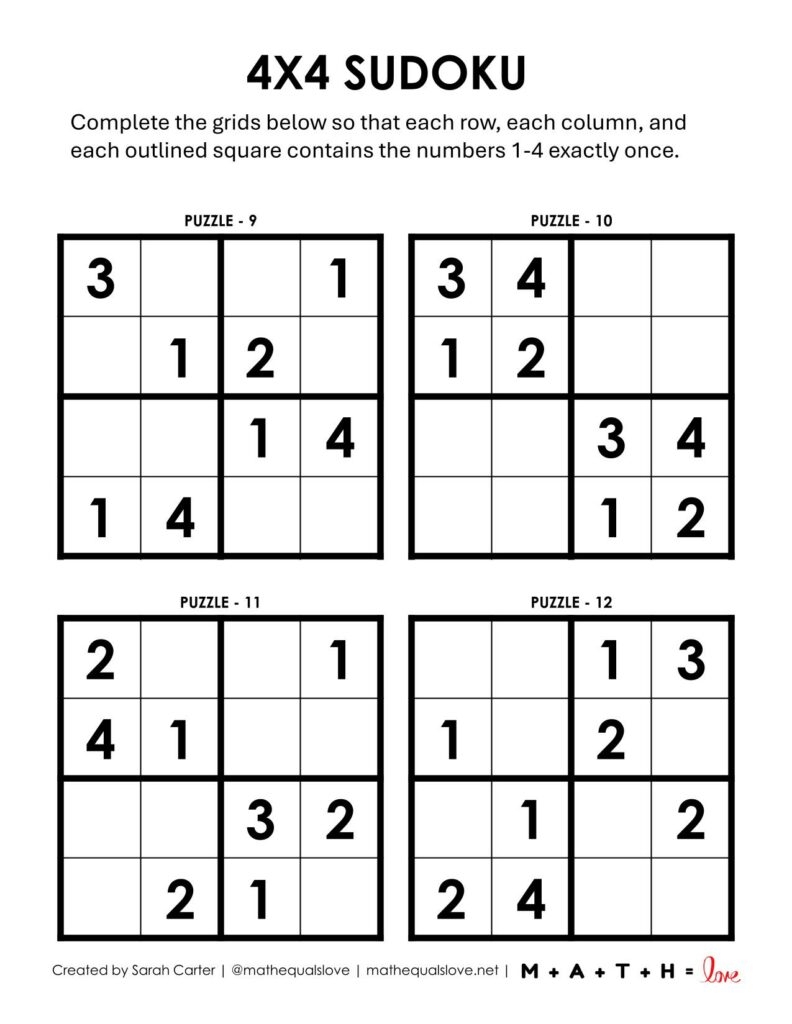 sudoku printable puzzles 4 per page sudoku printable puzzles 4 per page