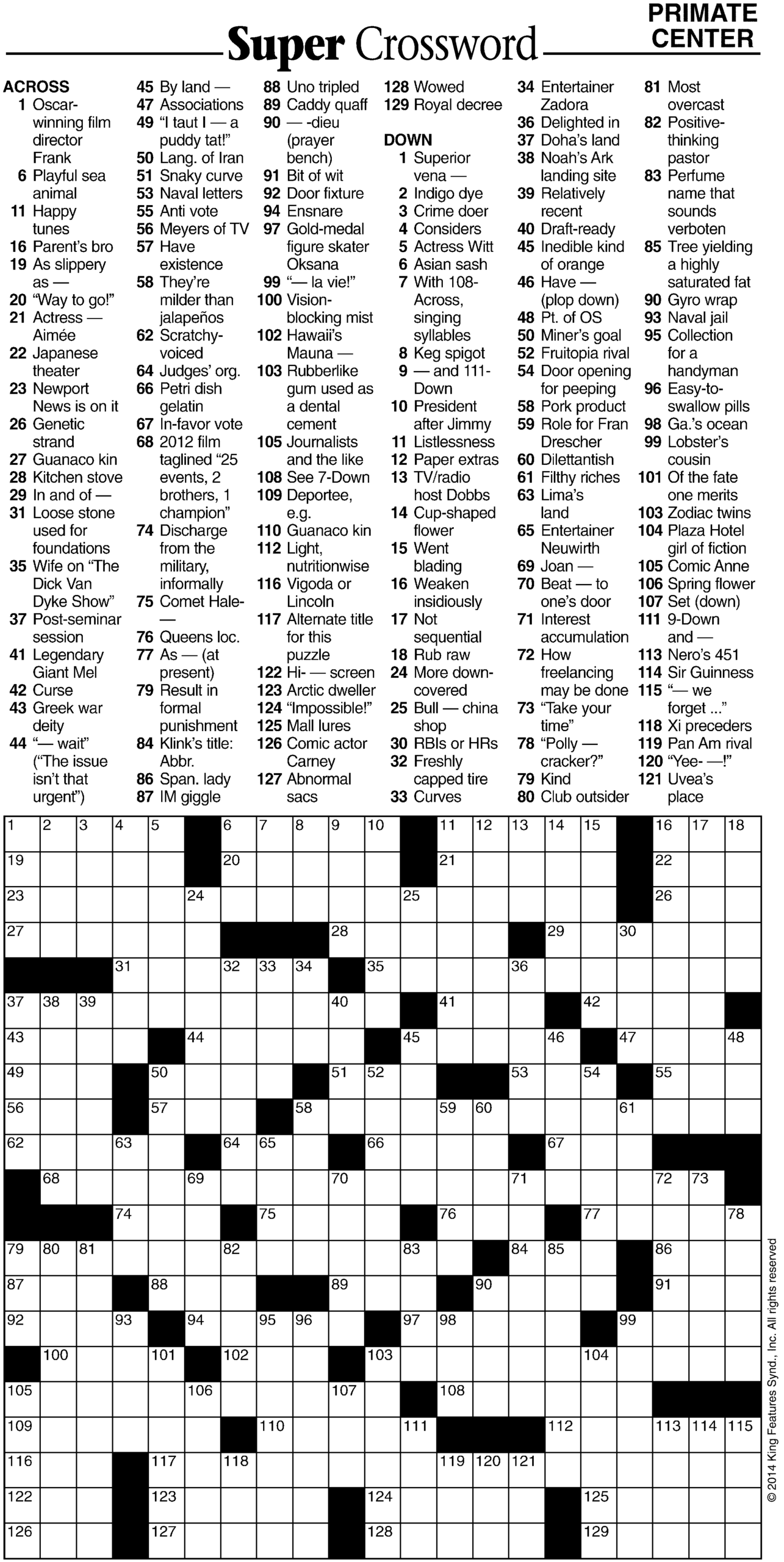 crossword puzzles printable pdf