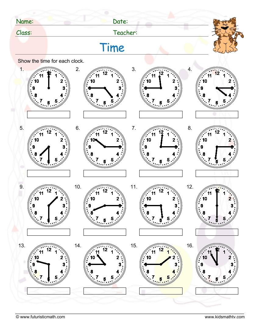 free printable time worksheets