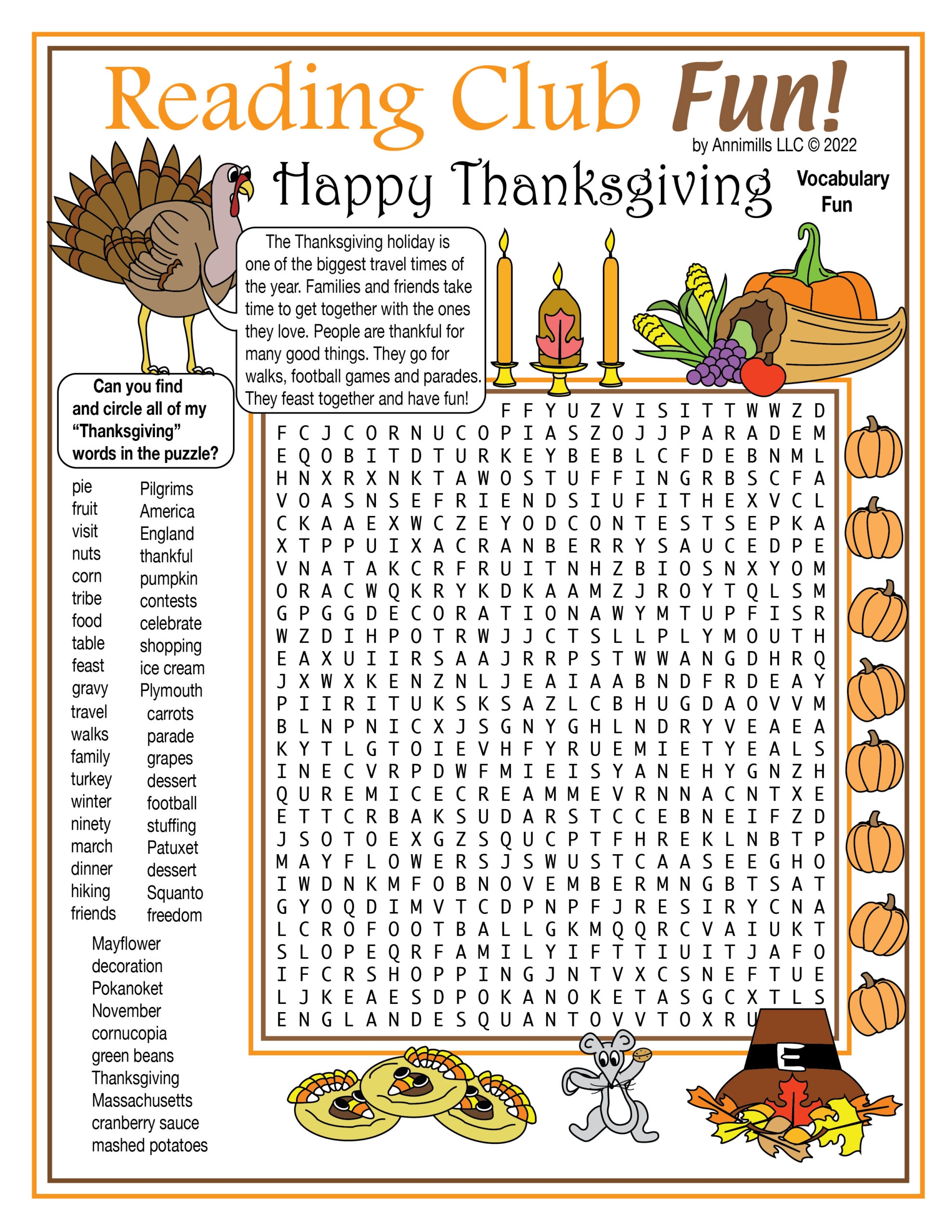 Thanksgiving Then Now Printable Vocabulary Word Search Puzzle Made By Teachers
