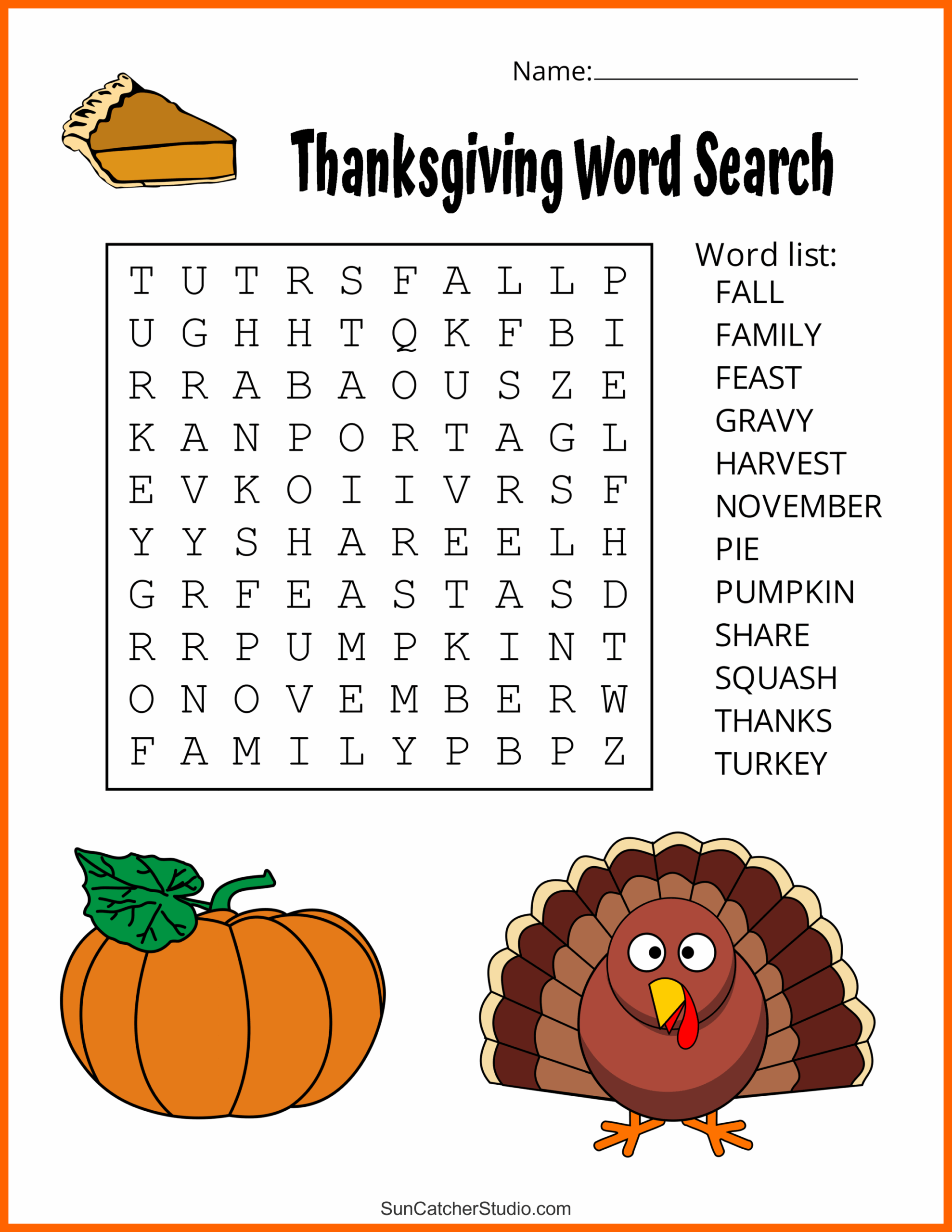thanksgiving printable word puzzles