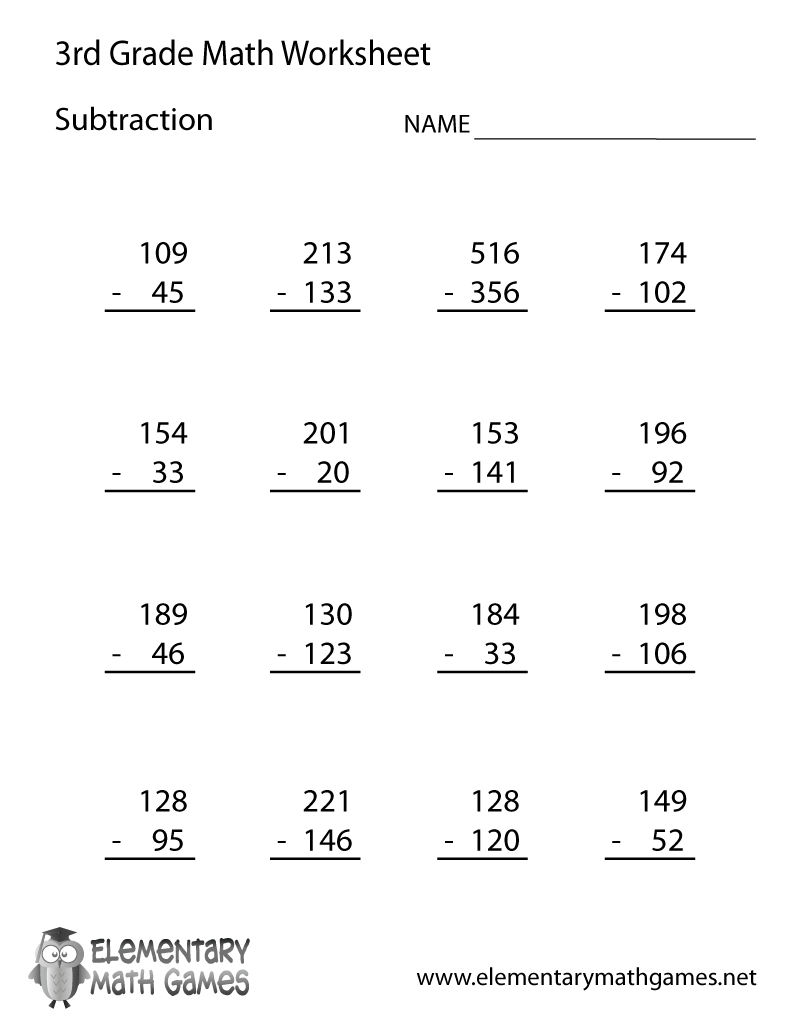 free printable math worksheets for 3rd grade