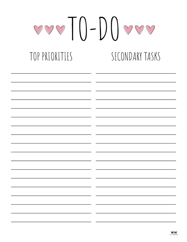 printable to do list template