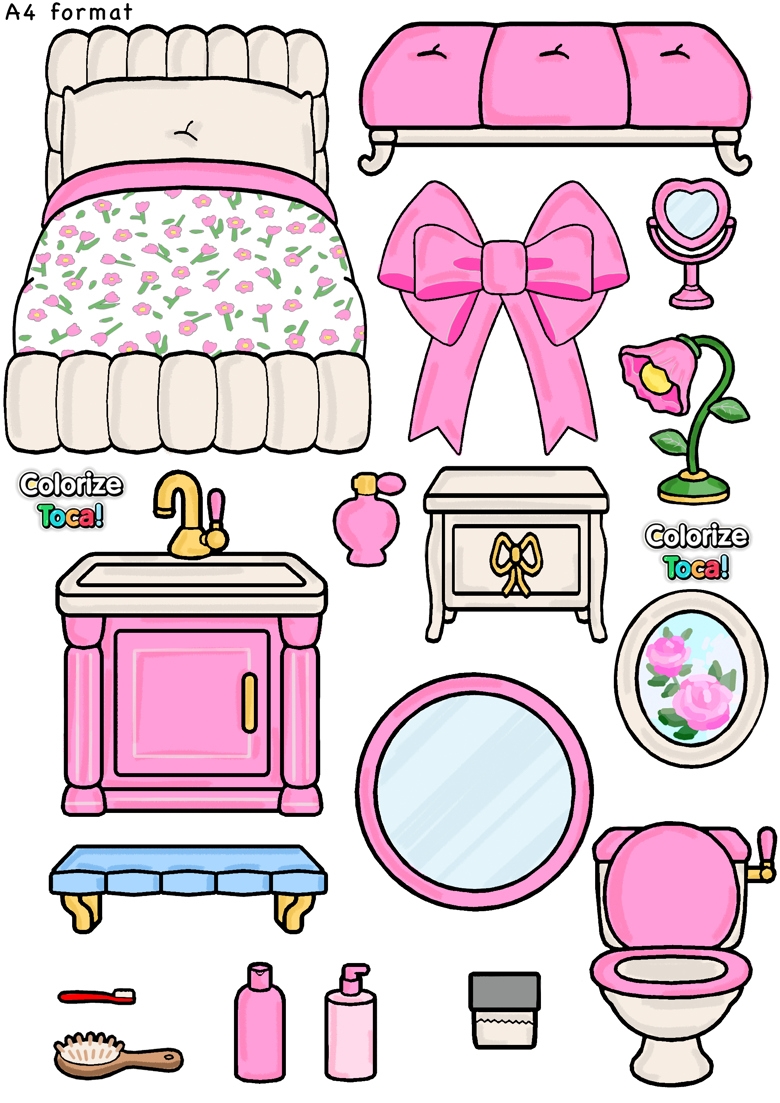 toca boca paper doll house printable