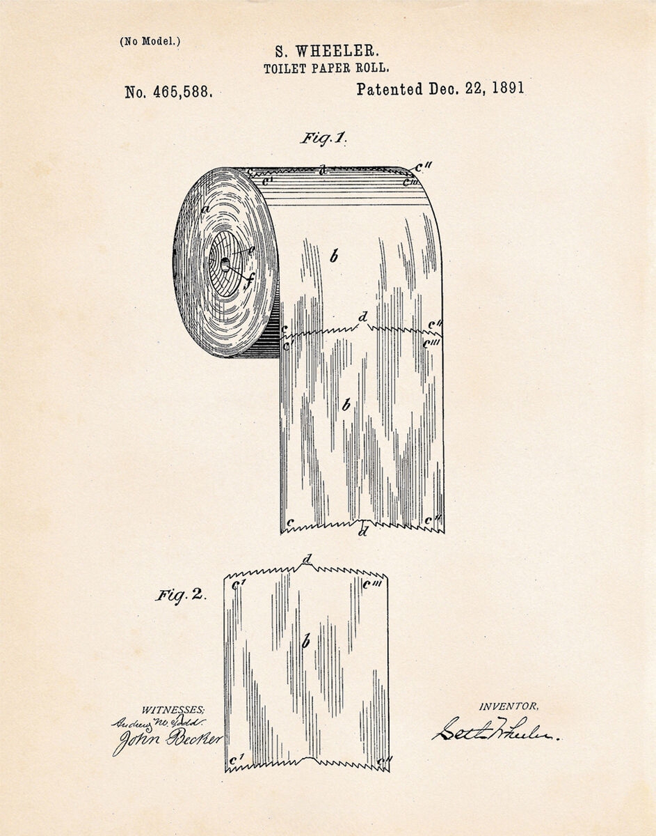 Toilet Paper Patent Print Bathroom Decor Funny Must Haves Restroom Art Poster EBay