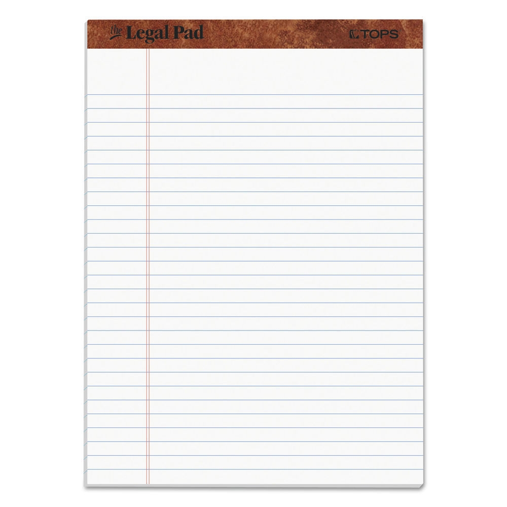 TOPS The Legal Pad Ruled Perforated Pads Wide legal Rule 50 White 8 5 X 11 75 Sheets Dozen Mfr Part 7533