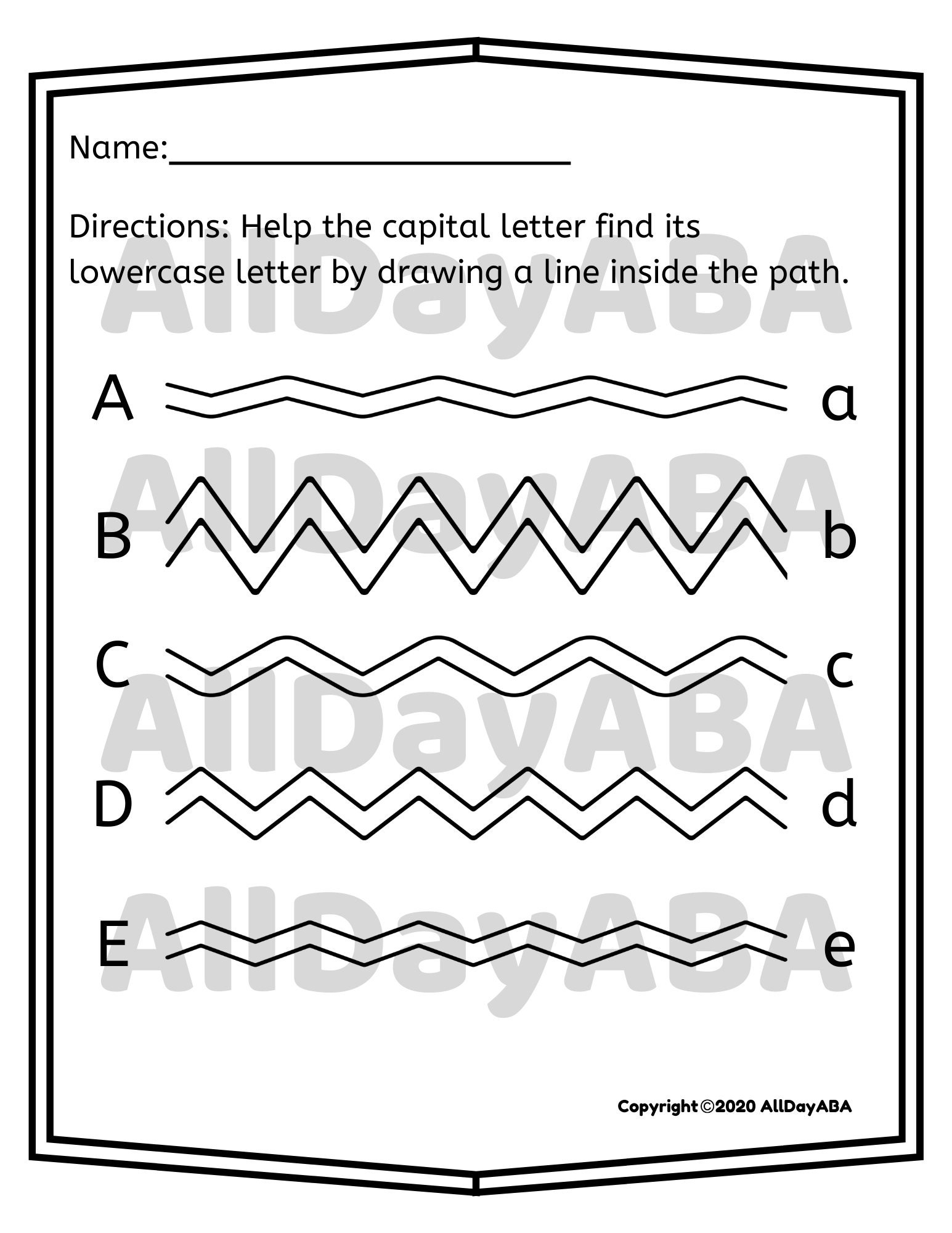 Tracing Worksheet Alphabet Tracing Sheets Occupational Therapy ABA Therapy Autism Worksheets Fine Motor Skills Printables BCBA Etsy