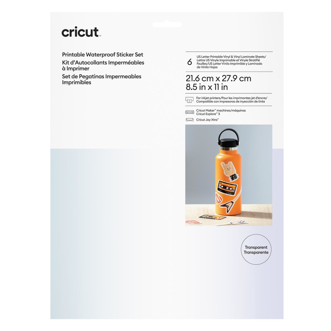 Transparent Cricut Waterproof Sticker Set 6 Sheets Transparent Cricut Waterproof Sticker Set 6 Sheets