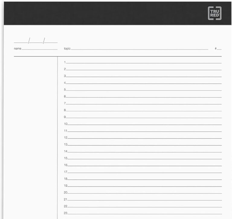 Tru Red Project Planner Notepads 8 5x11 75 Ruled White Paper 50 Sheets Pack Of 12 Project Planning Pad