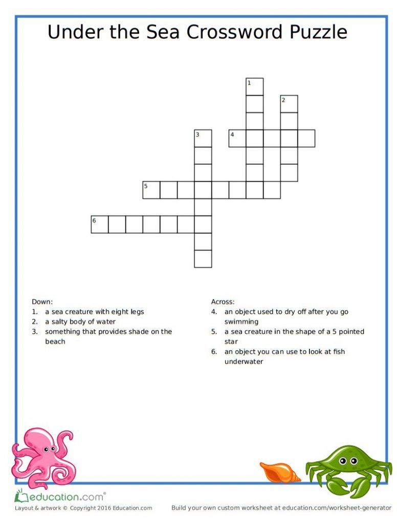 printable crossword puzzles for kids