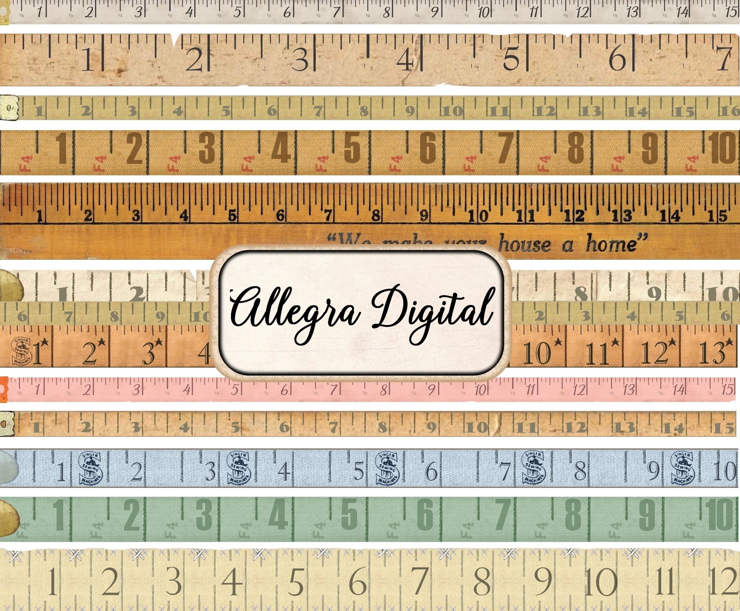 Vintage Tape Measure Measuring Old Printable Paper Craft Art Hobby Crafting Scrapbooking Instant Download Digital Collage Sheet Ephemera Etsy