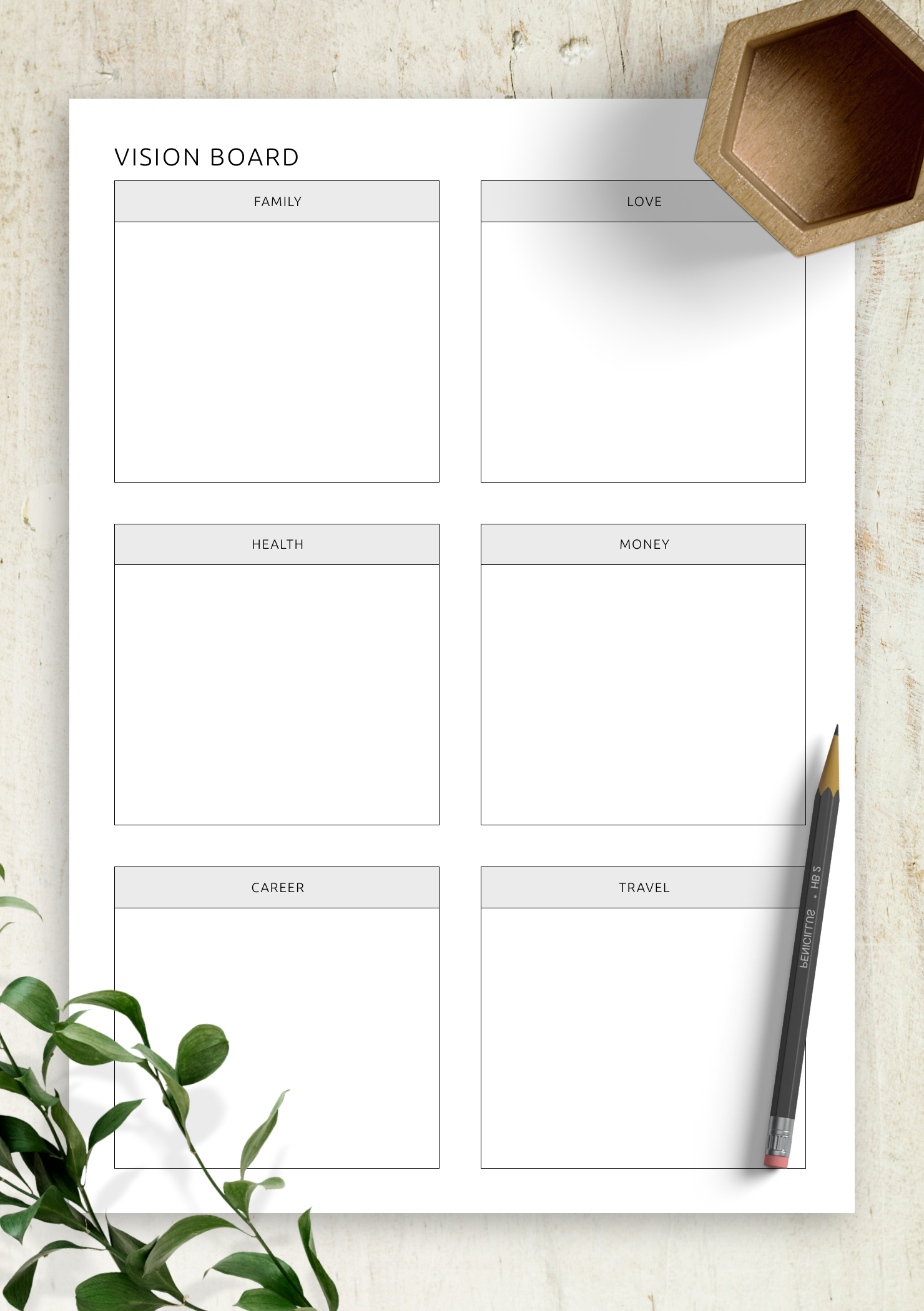 printable vision board template