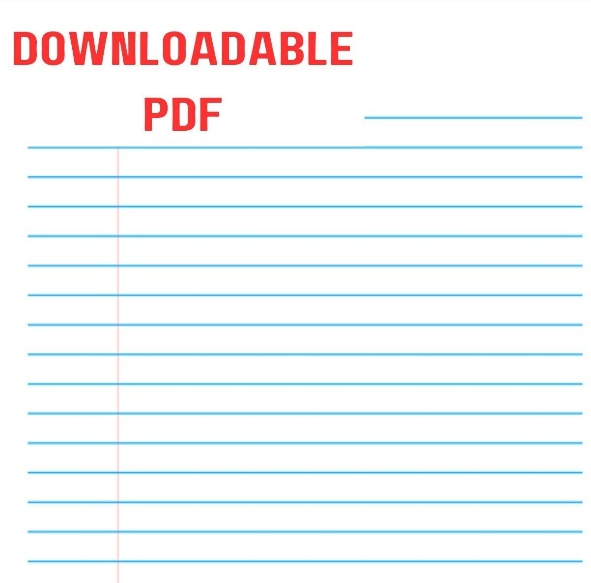Wide Ruled Composition Template Etsy